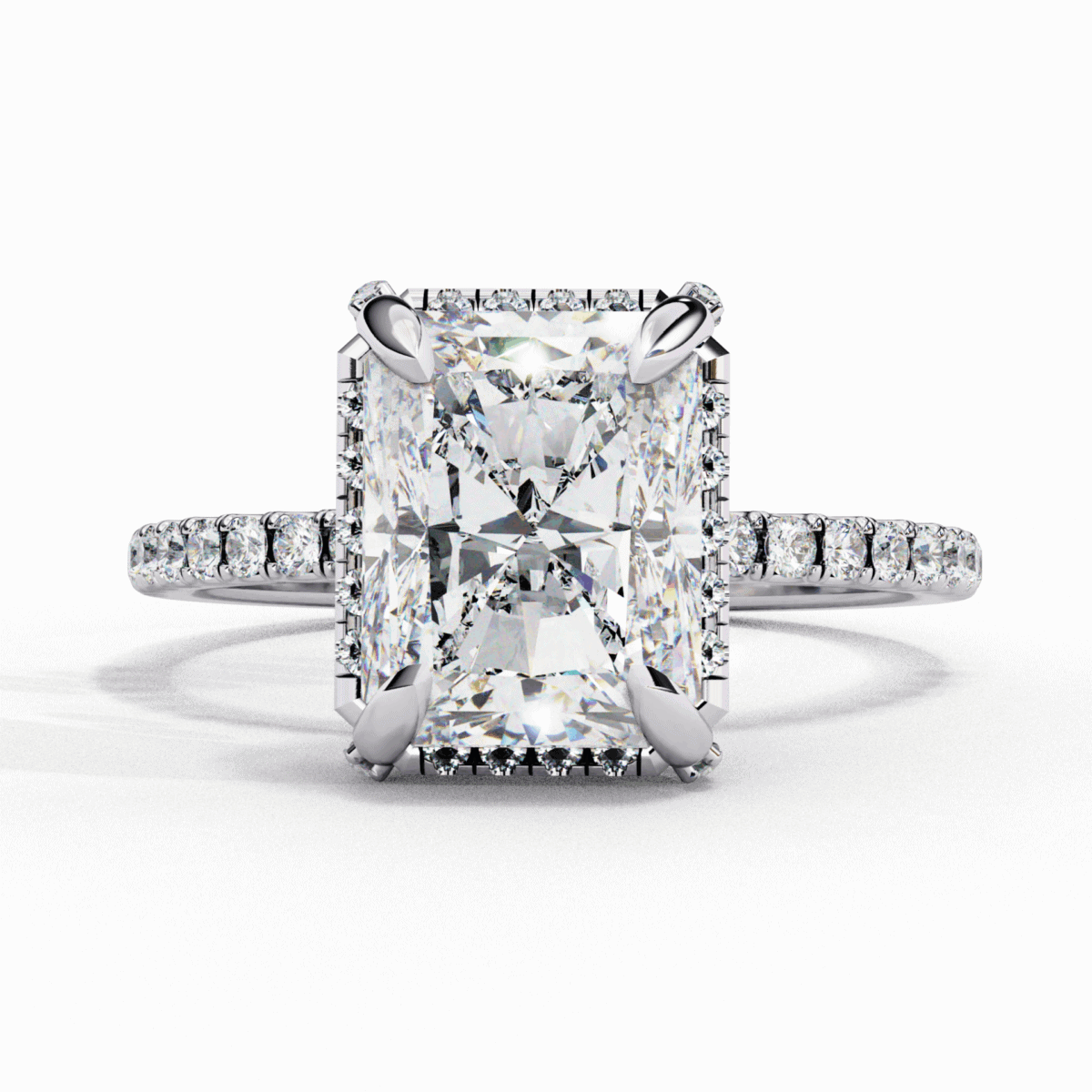0.35 Carat Radiant and Round Cut Forever Solitaire Wedding Ring  Image 1