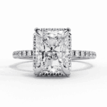 0.35 Carat Radiant and Round Cut Forever Solitaire Wedding Ring