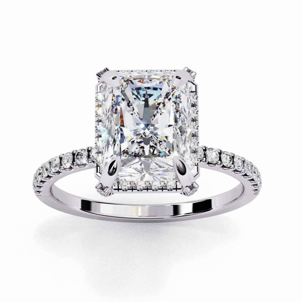 0.35 Carat Radiant and Round Cut Forever Solitaire Wedding Ring  Image 2