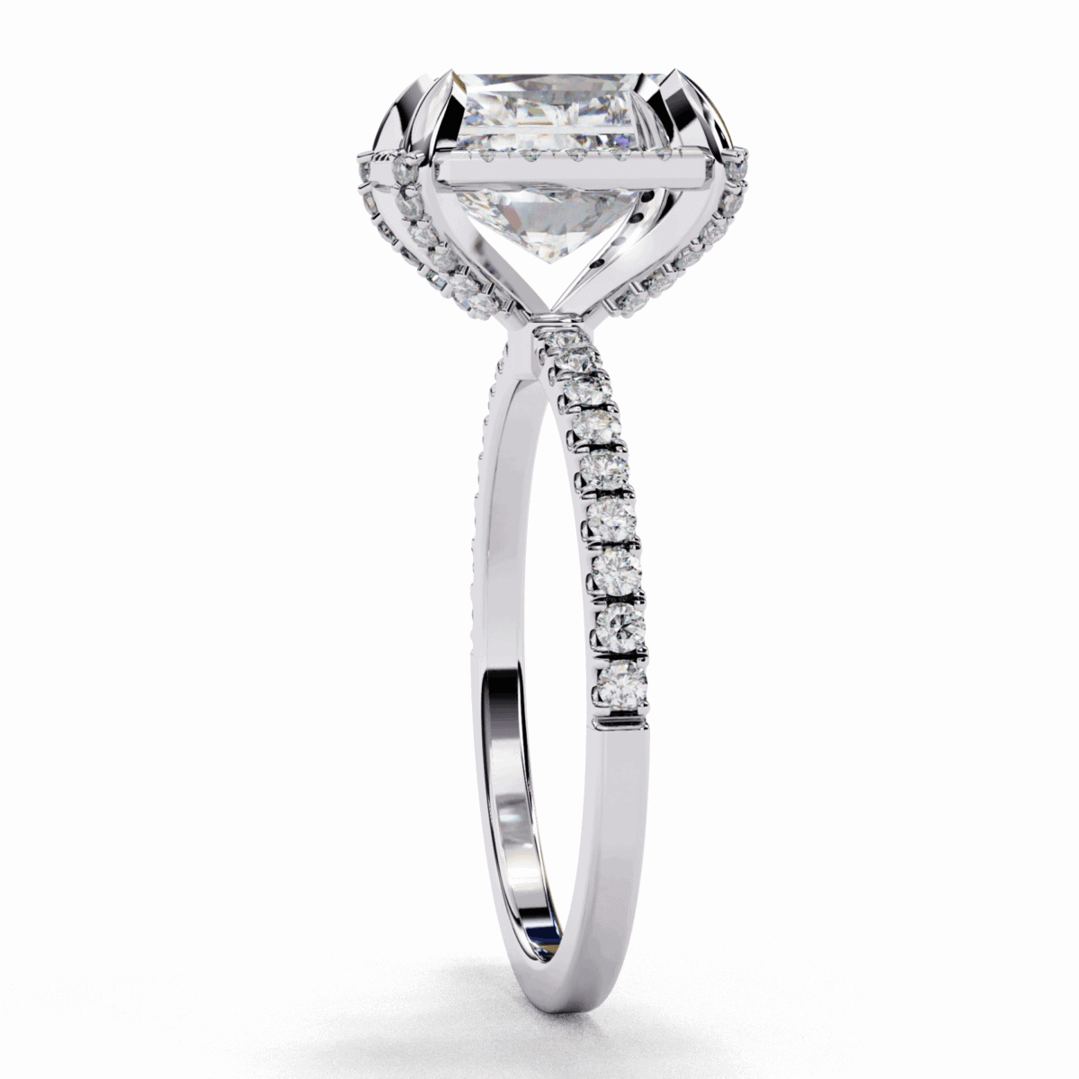 0.35 Carat Radiant and Round Cut Forever Solitaire Wedding Ring  Image 3