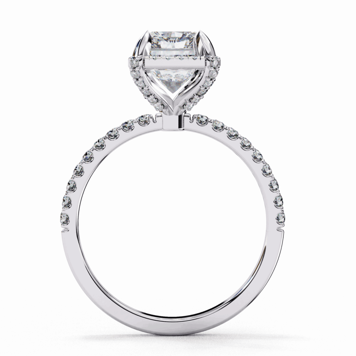 0.35 Carat Radiant and Round Cut Forever Solitaire Wedding Ring  Image 4