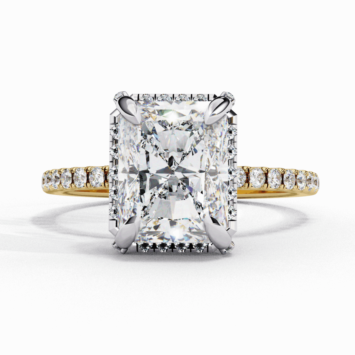 0.35 Carat Radiant and Round Cut Forever Solitaire Wedding Ring  Image 5