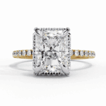 0.35 Carat Radiant and Round Cut Forever Solitaire Wedding Ring - Image 5
