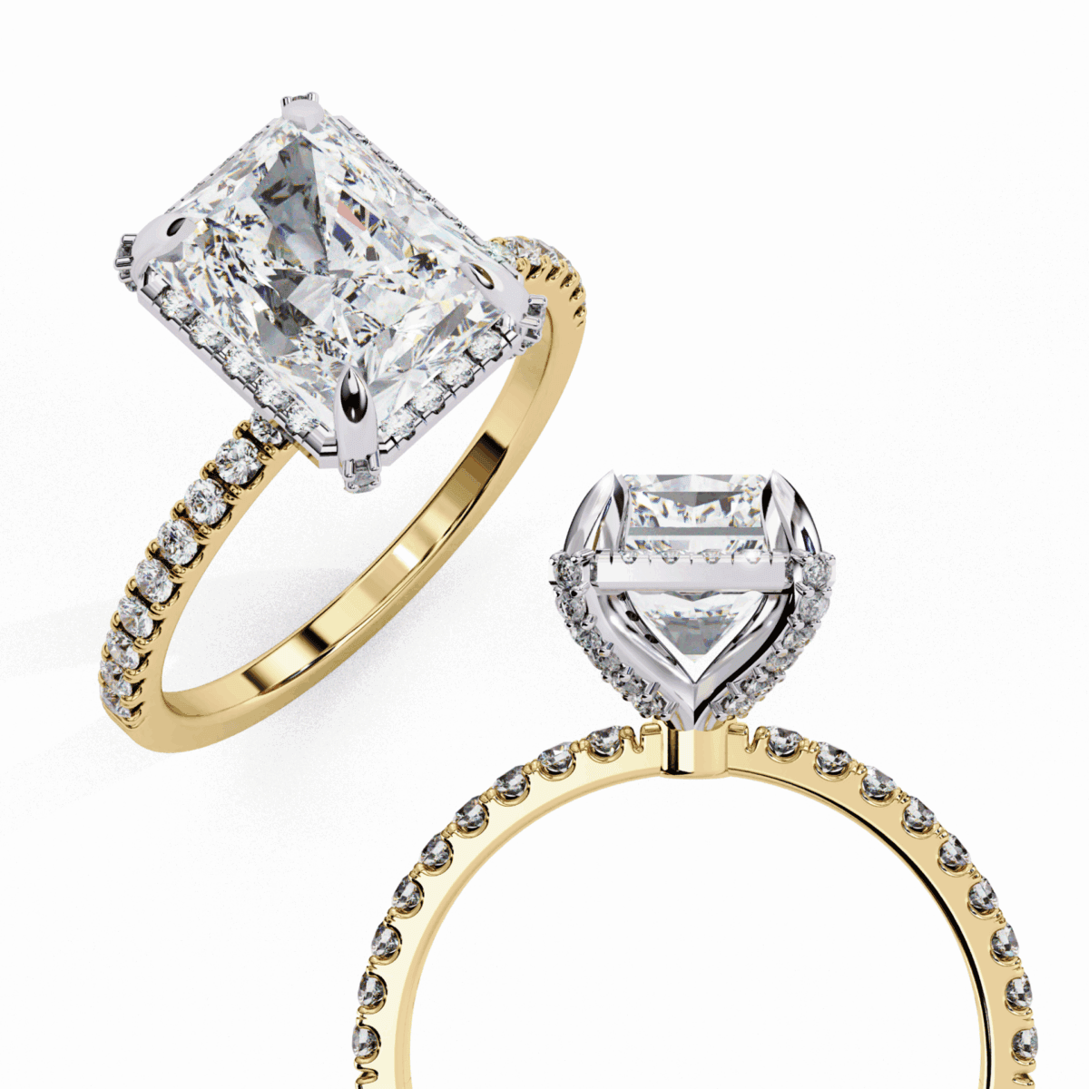 0.35 Carat Radiant and Round Cut Forever Solitaire Wedding Ring  Image 6