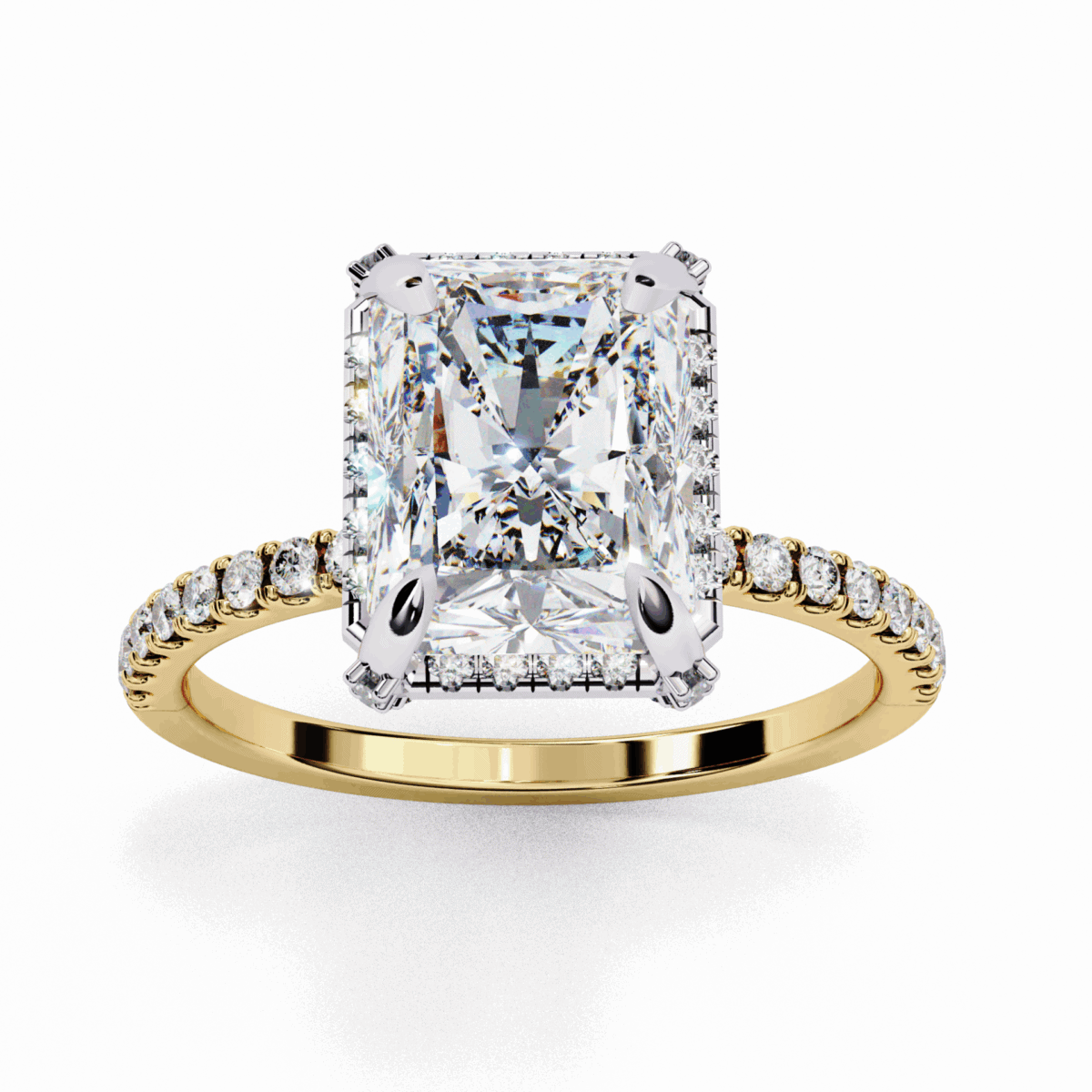 0.35 Carat Radiant and Round Cut Forever Solitaire Wedding Ring  Image 7