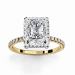 0.35 Carat Radiant and Round Cut Forever Solitaire Wedding Ring - Image 7