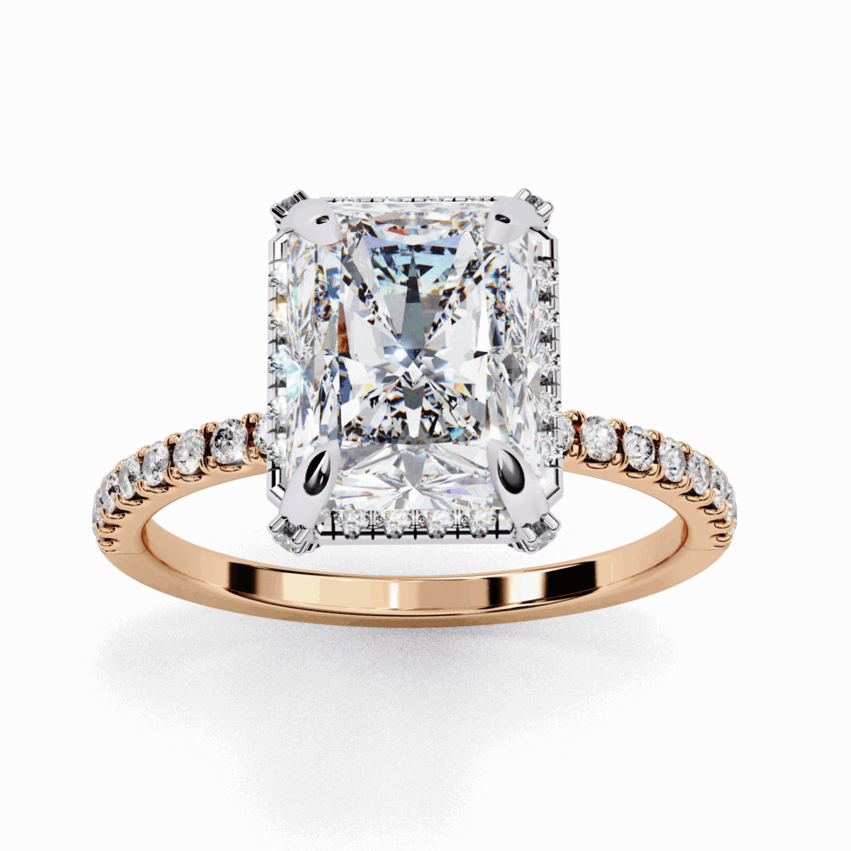 0.35 Carat Radiant and Round Cut Forever Solitaire Wedding Ring  Image 10