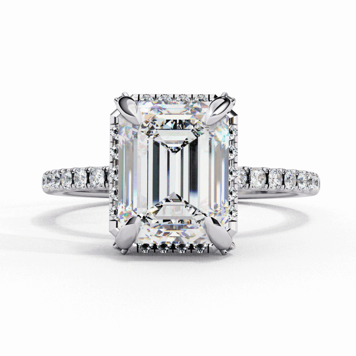 LR14054P11 2.75 Carat Emerald Cut Forever Solitaire Wedding Ring Image 1