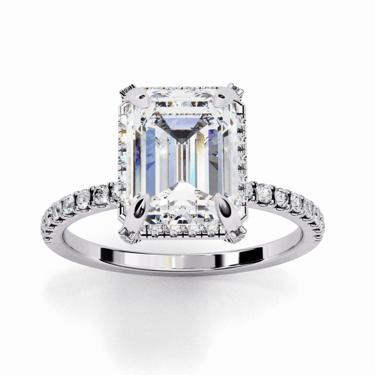 2.75 Carat Emerald Cut Forever Solitaire Wedding Ring  Image 2