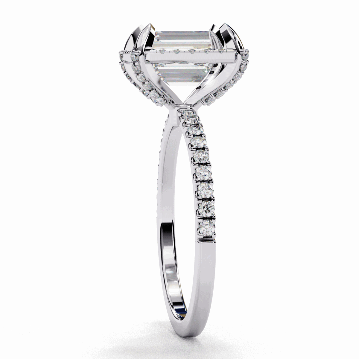 2.75 Carat Emerald Cut Forever Solitaire Wedding Ring  Image 3