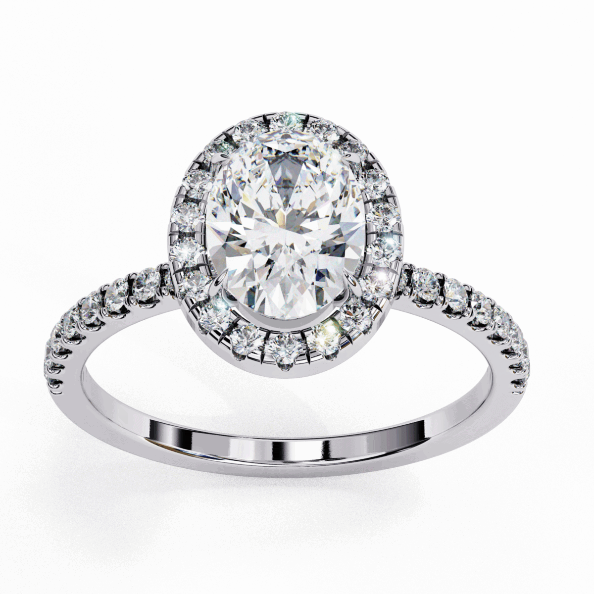 1.5 Carat Oval Cut Forever Solitaire Engagement Ring  Image 1