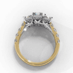 3 Carat Emerald Cut Solitaire in Three Stone Setting - Image 9