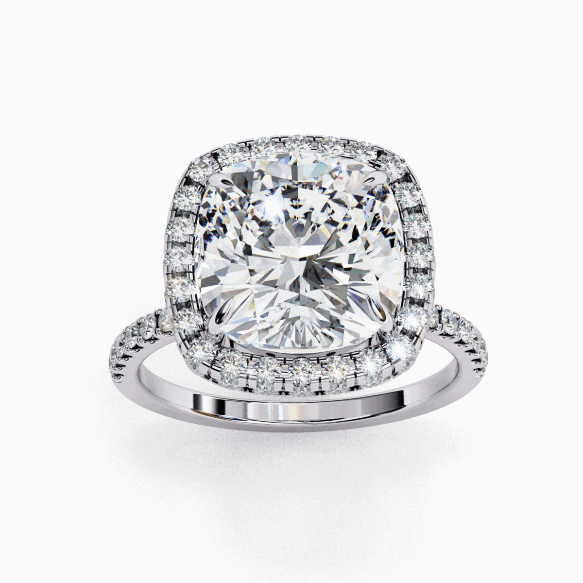 3 Carat Cushion Cut Signature Solitaire Ring  Image 3