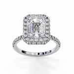 3 Carat Emerald Cut Signature Solitaire Ring - Image 3