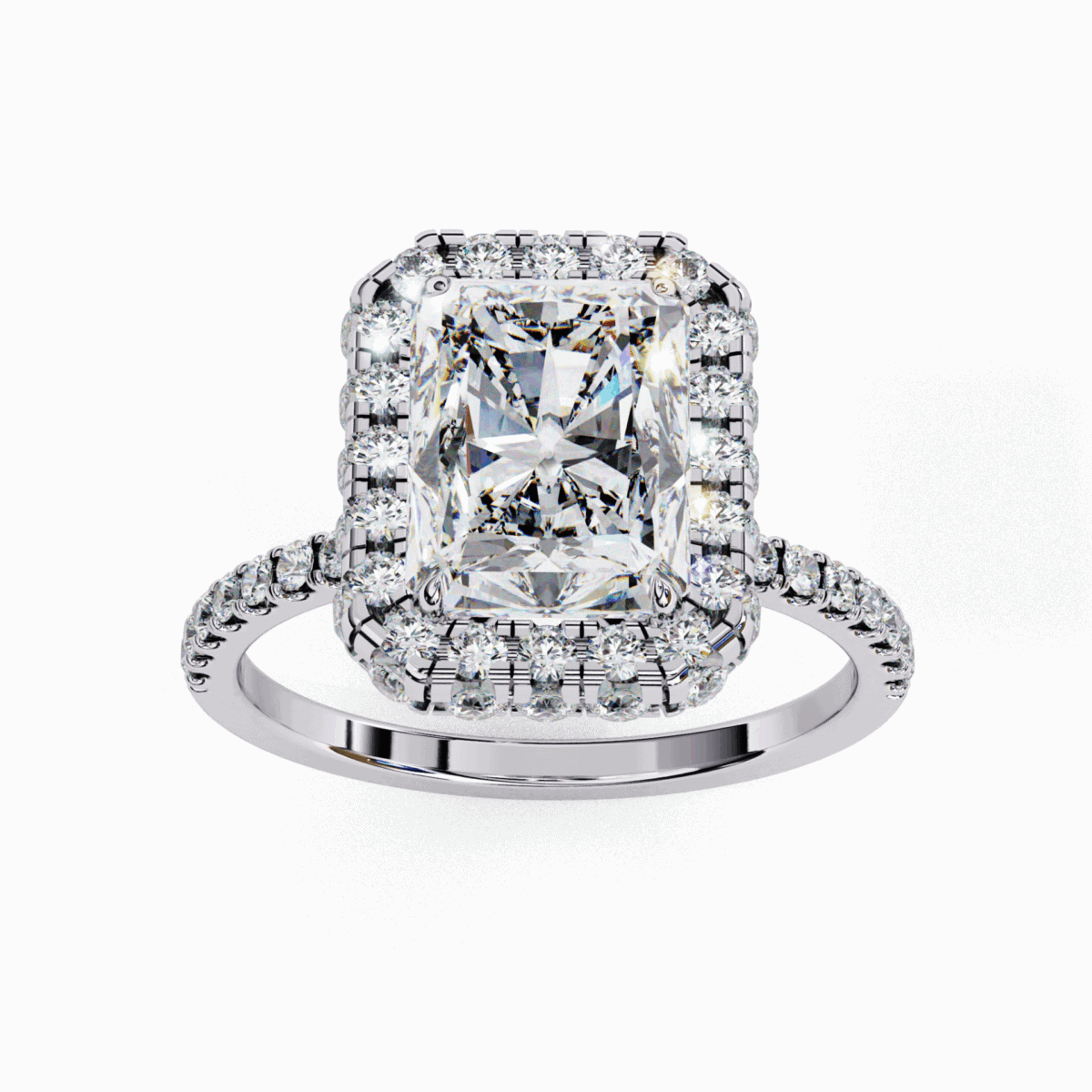 3 Carat Radiant Cut Signature Solitaire Ring  Image 3