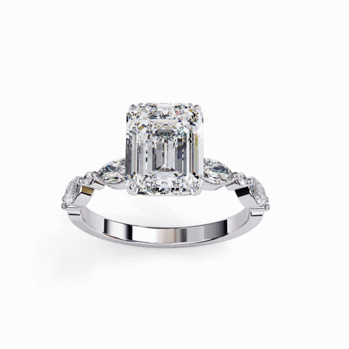 2.5 Carat Emerald Cut Endless Love Solitaire Wedding Ring  Image 3