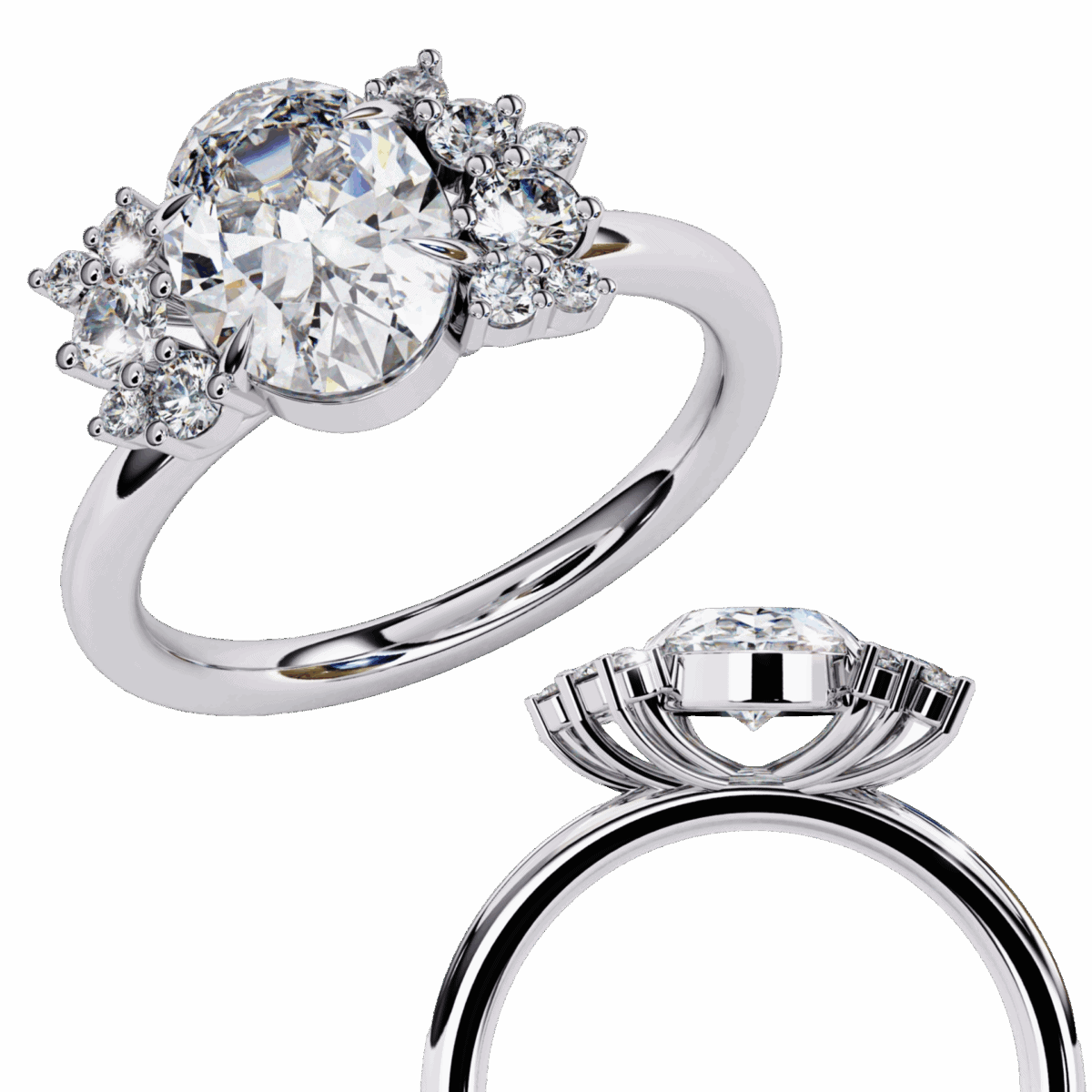 1.25 Carat Oval Cut Classic Solitaire Forever Band  Image 2