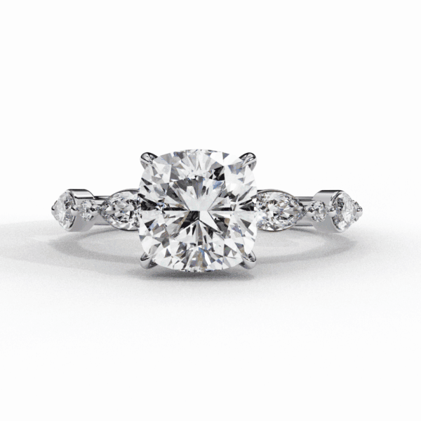 3.5 Carat Cushion Cut Endless Love Solitaire Wedding Ring