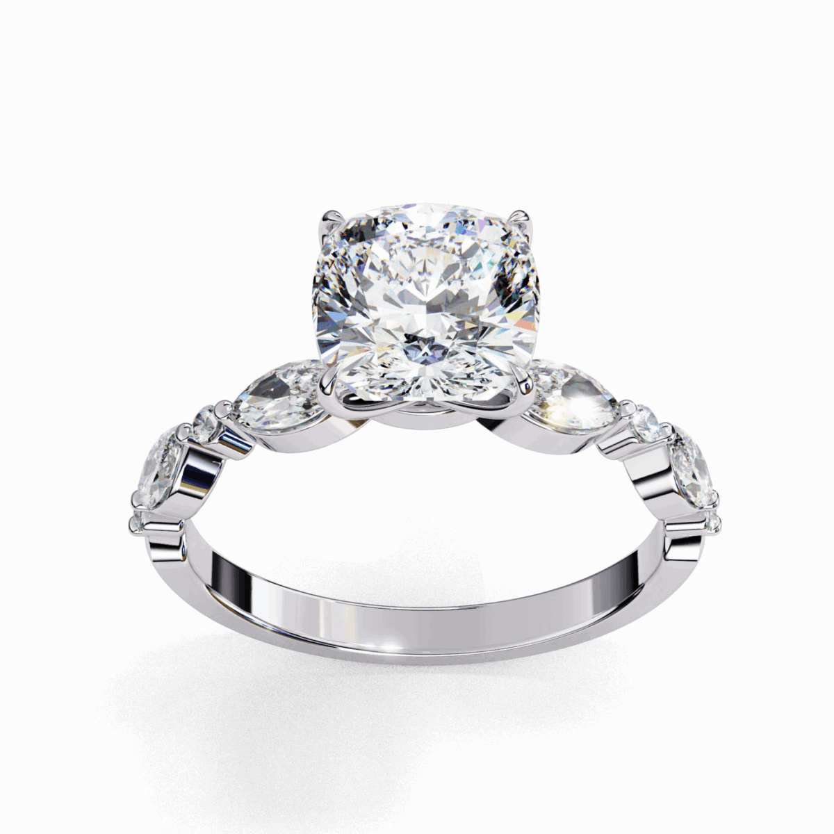 3.5 Carat Cushion Cut Endless Love Solitaire Wedding Ring  Image 4