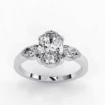 1.5 Carat Oval Cut Solitaire in Three Stone Setting - Image 3