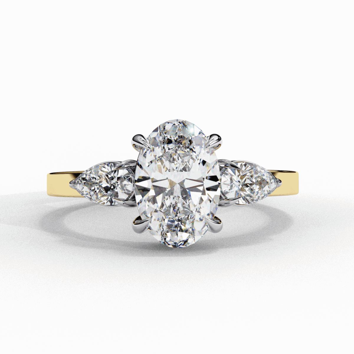 1.5 Carat Oval Cut Solitaire in Three Stone Setting  Image 5