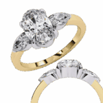 1.5 Carat Oval Cut Solitaire in Three Stone Setting - Image 6