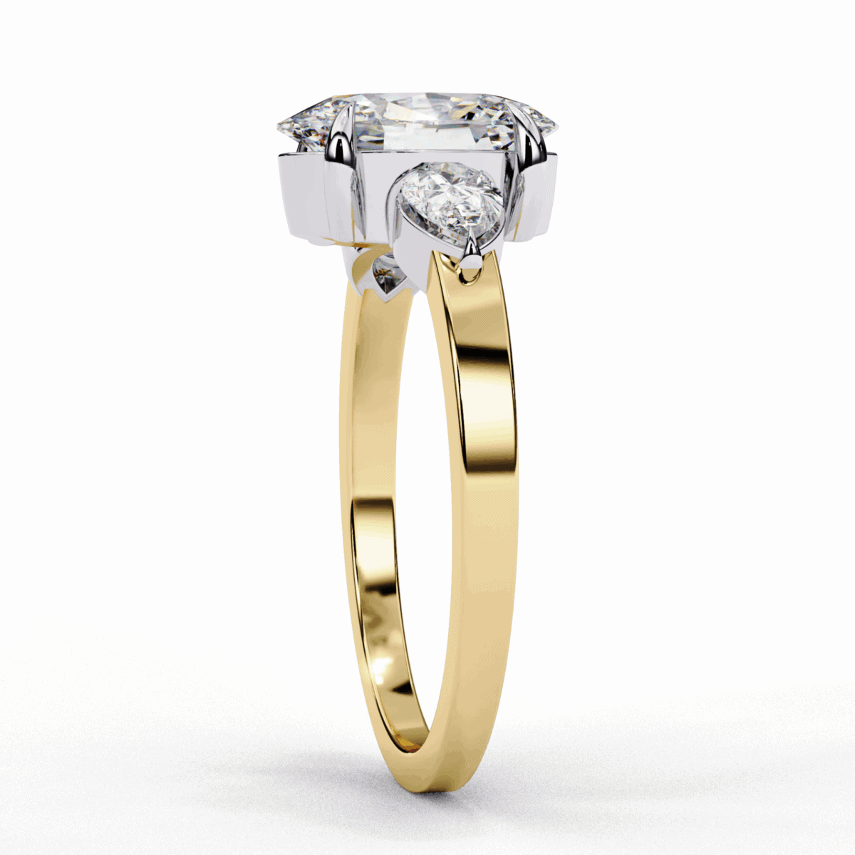 1.5 Carat Oval Cut Solitaire in Three Stone Setting  Image 7