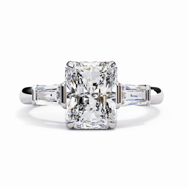 3.25 Carat Radiant and Baguette Cut Solitaire Edit Ring