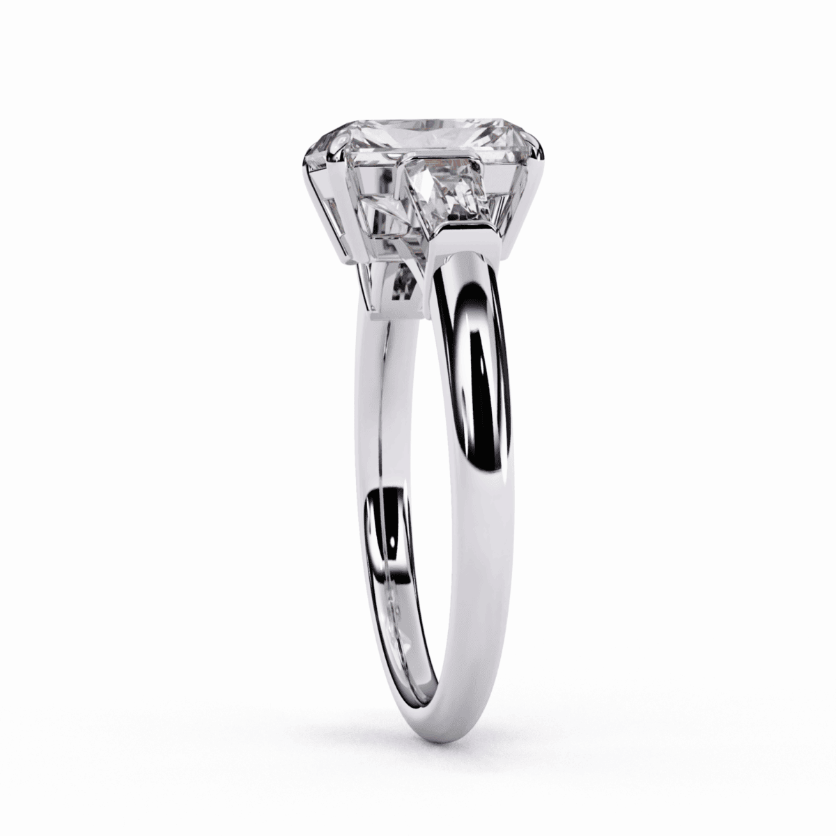 3.25 Carat Radiant and Baguette Cut Solitaire Edit Ring  Image 2
