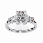 3.25 Carat Radiant and Baguette Cut Solitaire Edit Ring - Image 3