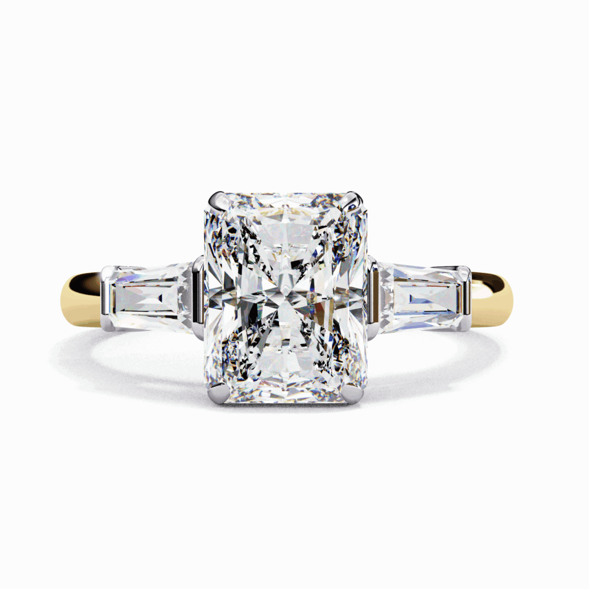 3.25 Carat Radiant and Baguette Cut Solitaire Edit Ring  Image 5