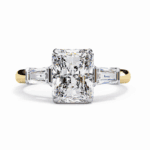 3.25 Carat Radiant and Baguette Cut Solitaire Edit Ring - Image 5