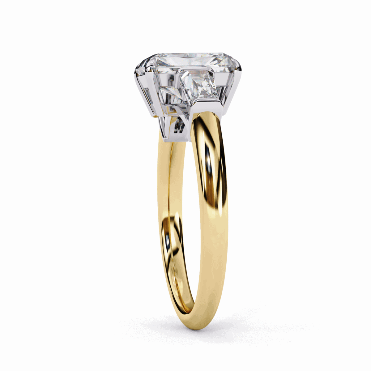 3.25 Carat Radiant and Baguette Cut Solitaire Edit Ring  Image 6