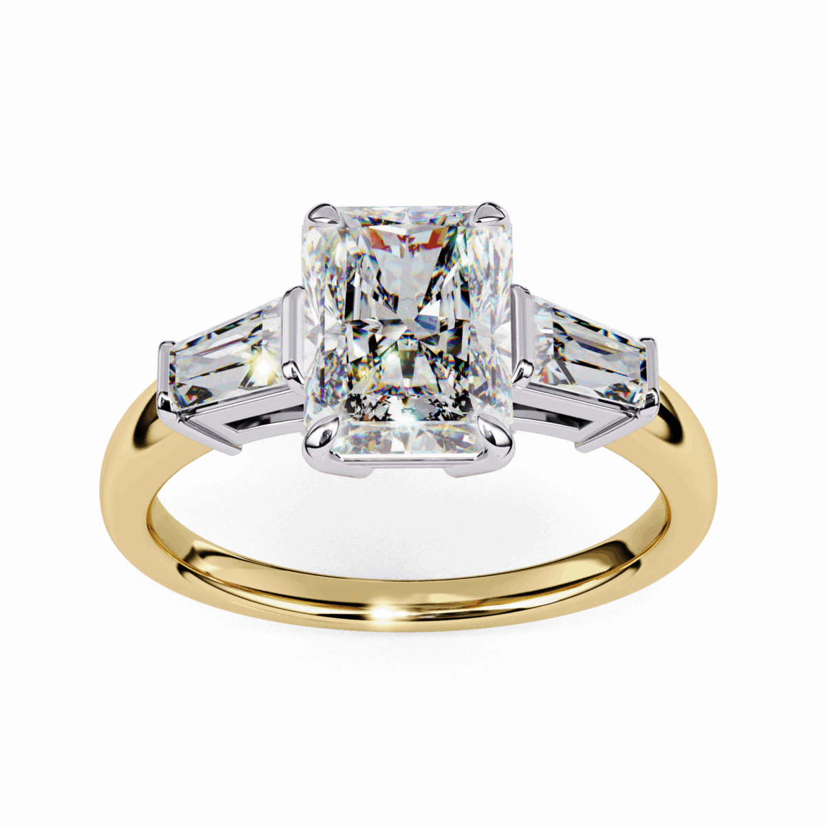 3.25 Carat Radiant and Baguette Cut Solitaire Edit Ring  Image 7