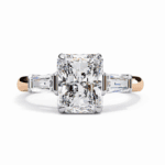 3.25 Carat Radiant and Baguette Cut Solitaire Edit Ring - Image 9
