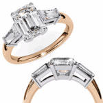 3 Carat Emerald and Baguette Cut Solitaire Edit Ring - Image 10