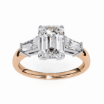 3 Carat Emerald and Baguette Cut Solitaire Edit Ring - Image 12