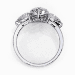 3 Carat Pear Cut Solitaire in Three Stone Setting - Image 5