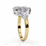 3 Carat Pear Cut Solitaire in Three Stone Setting - Image 7