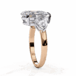 3 Carat Pear Cut Solitaire in Three Stone Setting - Image 11