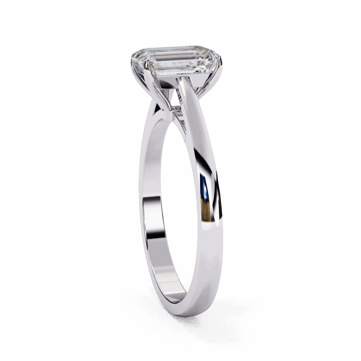 1.25 Carat Emerald Cut Solitaire Diamond Ring  Image 2