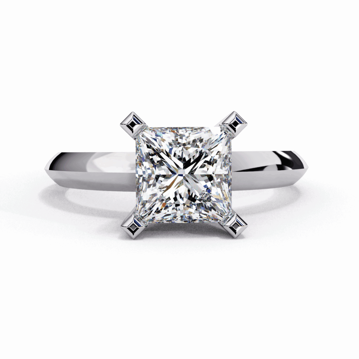 1.75 Carat Princess Cut Classic Solitaire Forever Band  Image 1