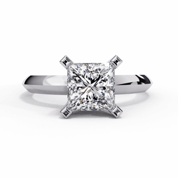 1.75 Carat Princess Cut Classic Solitaire Forever Band