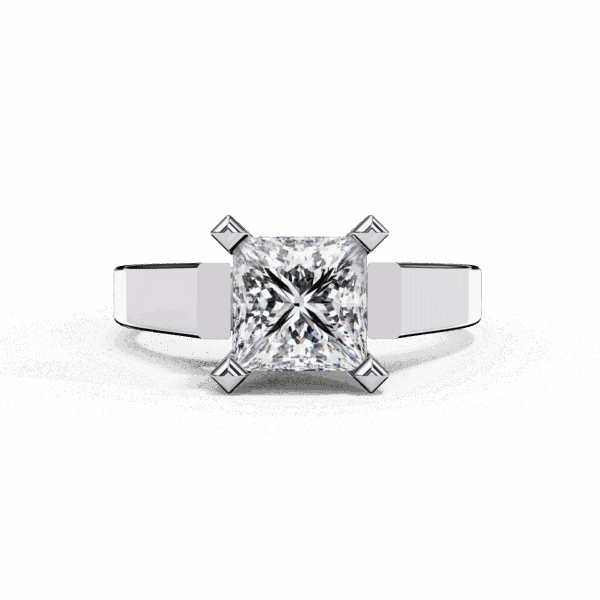 1.75 Carat Princess Cut Classic Solitaire Band