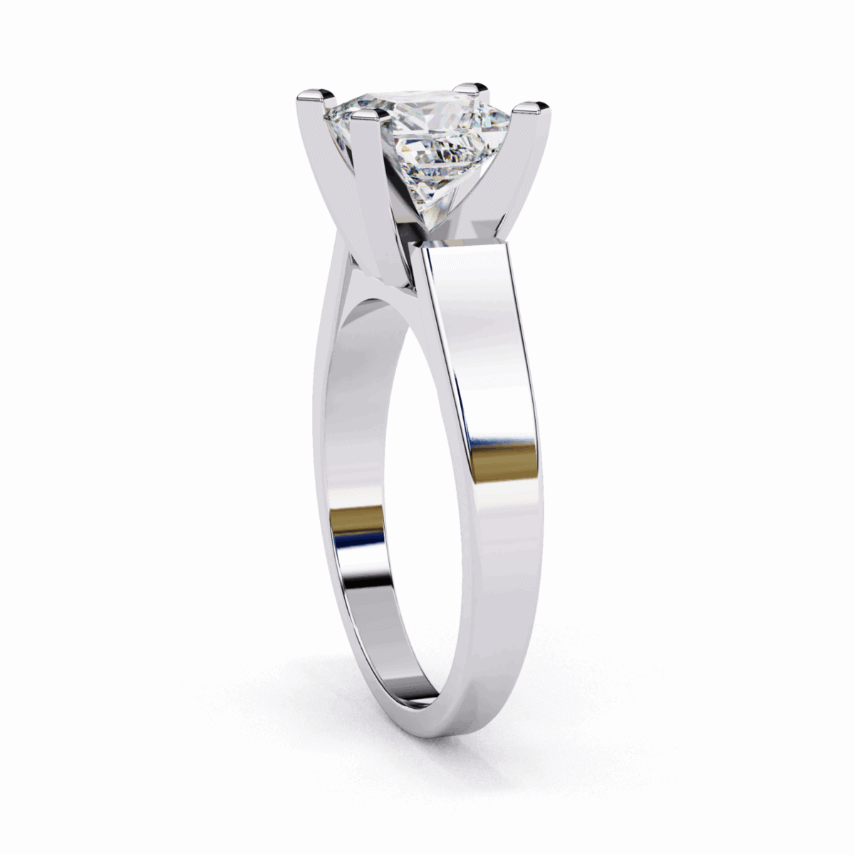 1.75 Carat Princess Cut Classic Solitaire Band  Image 3