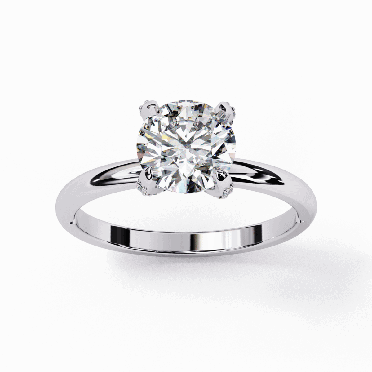 1.25 Carat Round Cut Forever Solitaire Band  Image 4
