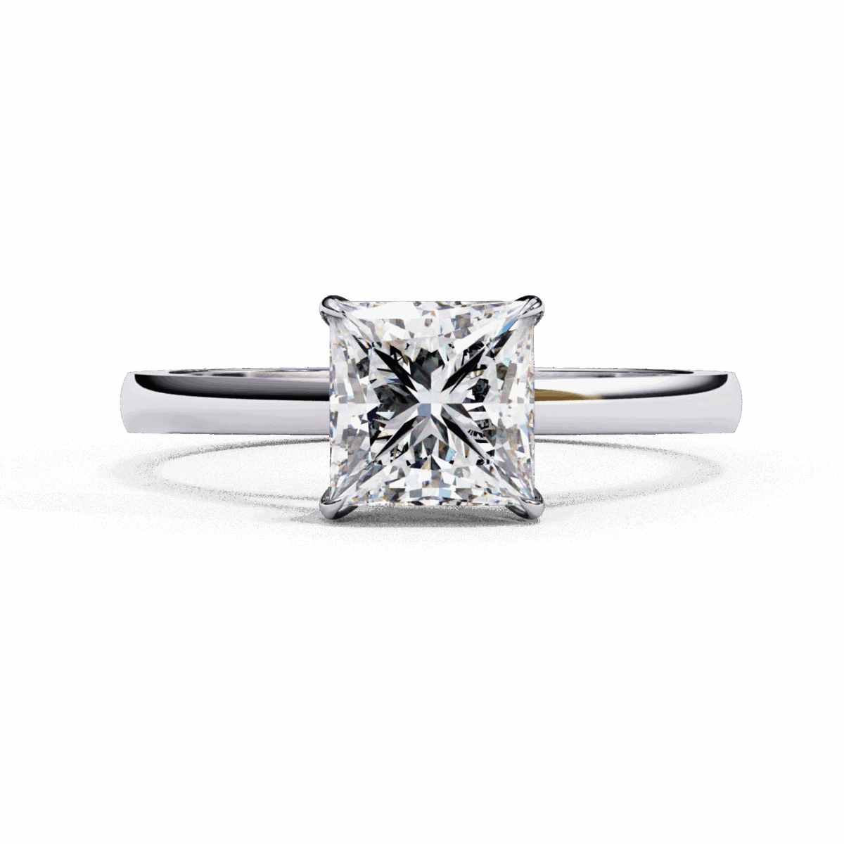 LR14100P11 1 Carat Princess Cut Solitaire Diamond Ring Image 1