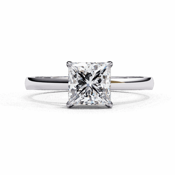 1 Carat Princess Cut Solitaire Diamond Ring