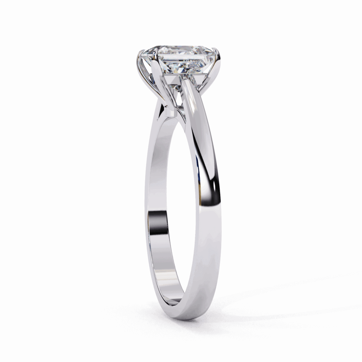 1 Carat Princess Cut Solitaire Diamond Ring  Image 2