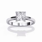 1 Carat Princess Cut Solitaire Diamond Ring - Image 4
